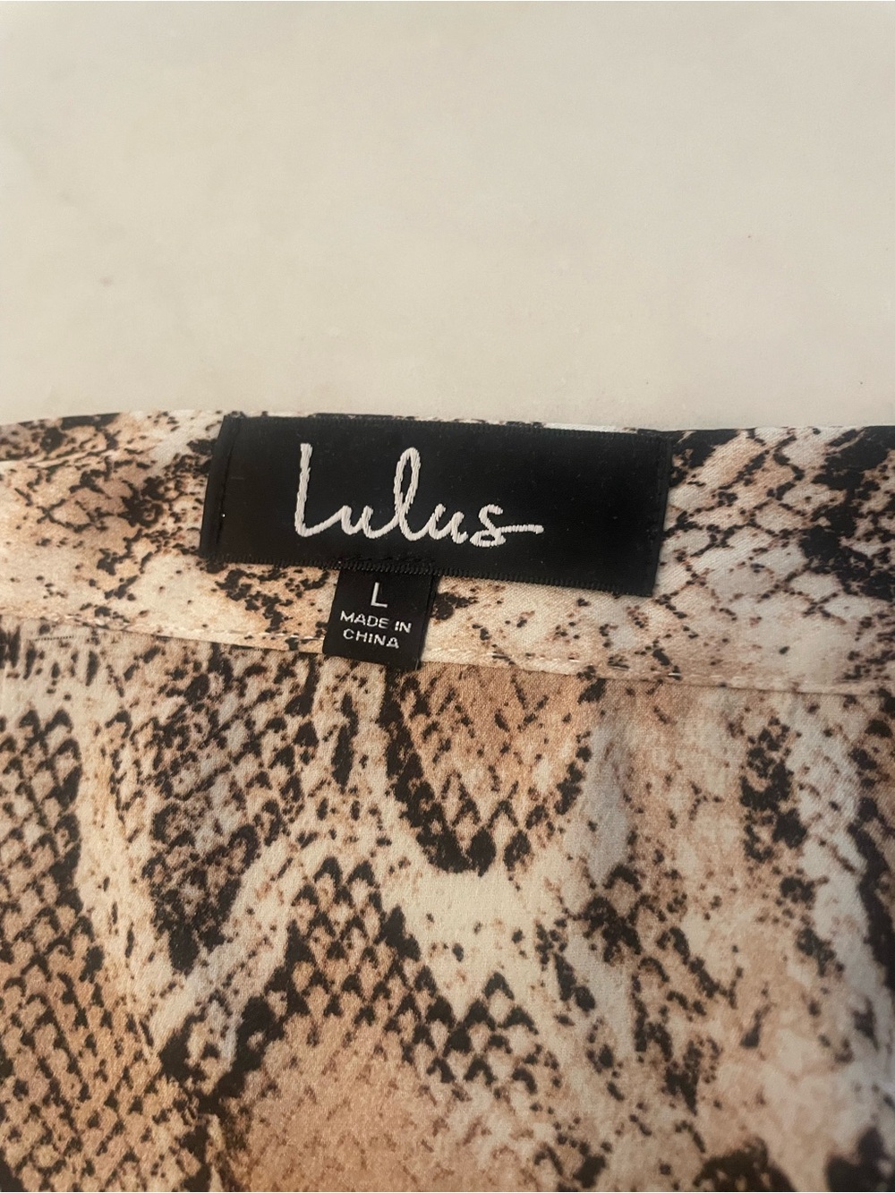 Lulu's Neutral Snake-Print Ruffle Midi Skirt - Picture 6 of 7